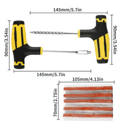 4pcs RV Tire Repair Kit w/ Rubber Strips Tubeless Puncture Plug Set