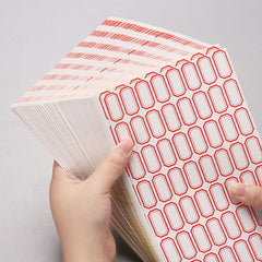50 Sheets Red Self-adhesive Label Paper Name Classified Sticker Tag Number