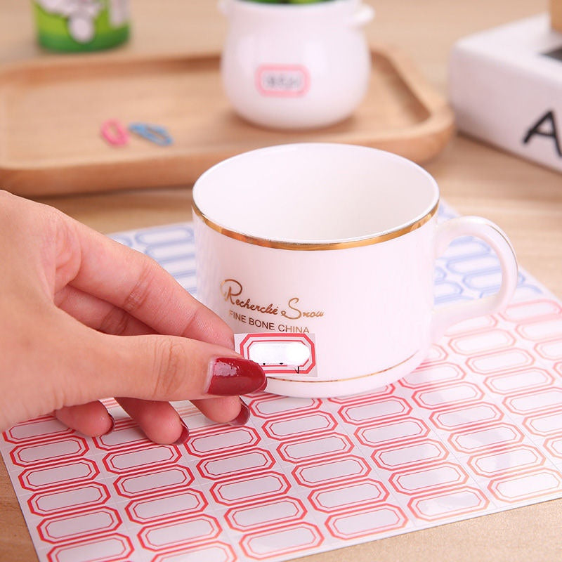 50 Sheets Red Self-adhesive Label Paper Name Classified Sticker Tag Number