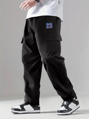 Smiling Face Cargo Pants Men Stretch Casual Pocket Pants
