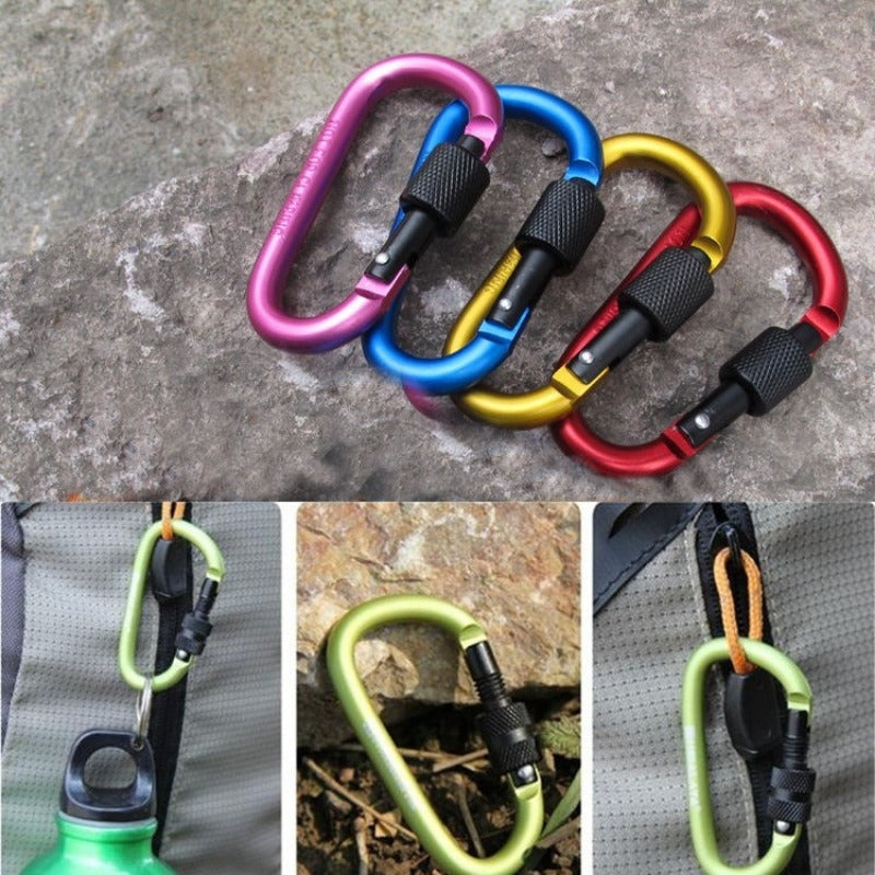 4pcs Aluminum Carabiner Key Chain Clip Snap Hook Outdoor Camping Karabiner