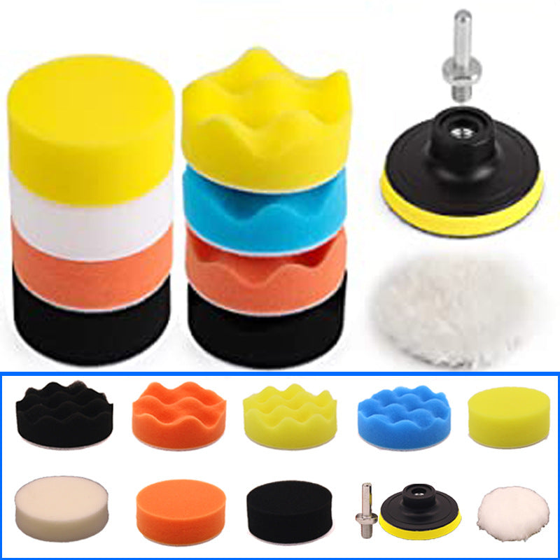 11pcs 3 inch Car Beauty Polishing Kit Self Adhesive Wool Ball Wheels