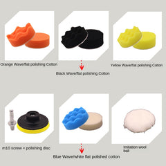 11pcs 3 inch Car Beauty Polishing Kit Self Adhesive Wool Ball Wheels