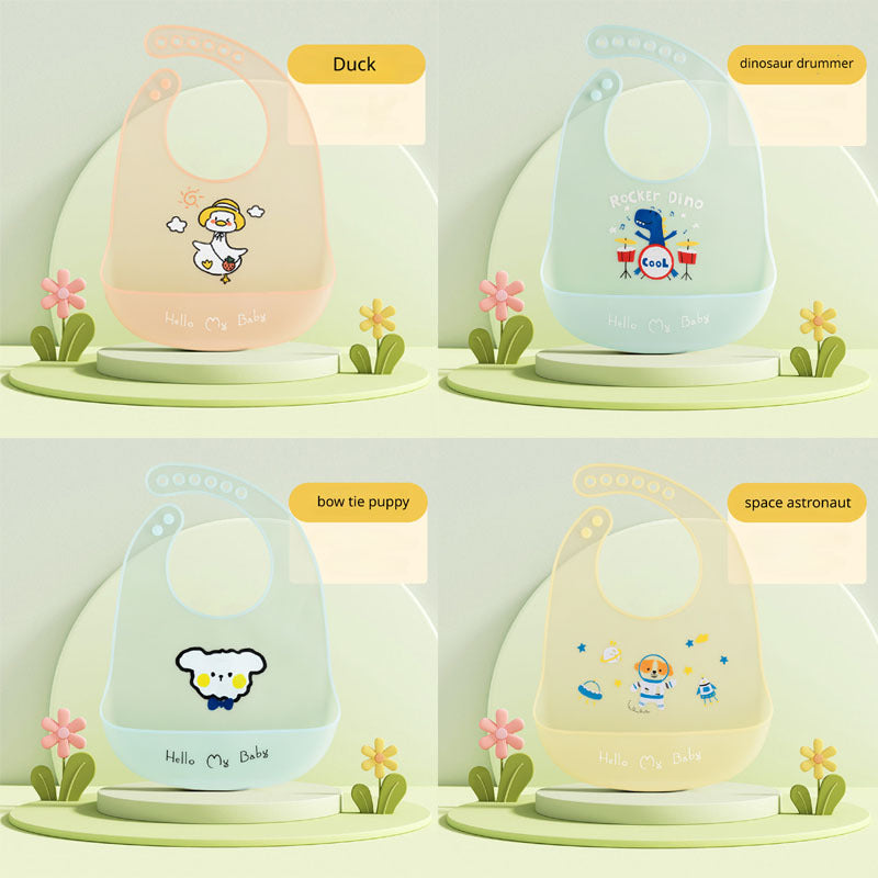 Silicone Waterproof Baby Bib Adjustable Bib For Babies