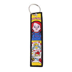 Funny Cartoon Character Embroidery Key Tag For Motorcycles Cars