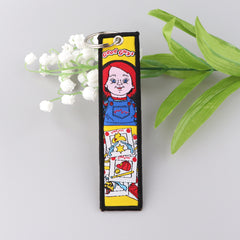 Funny Cartoon Character Embroidery Key Tag For Motorcycles Cars