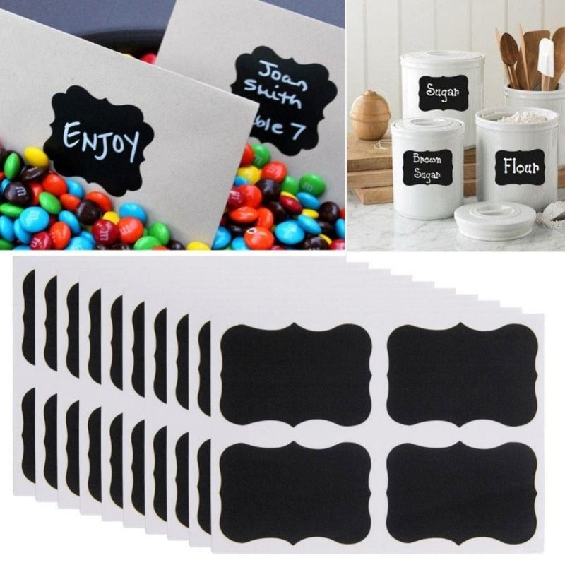 32pcs Chalkboard Blackboard Chalk Board Stickers Craft Kitchen Jar Labels