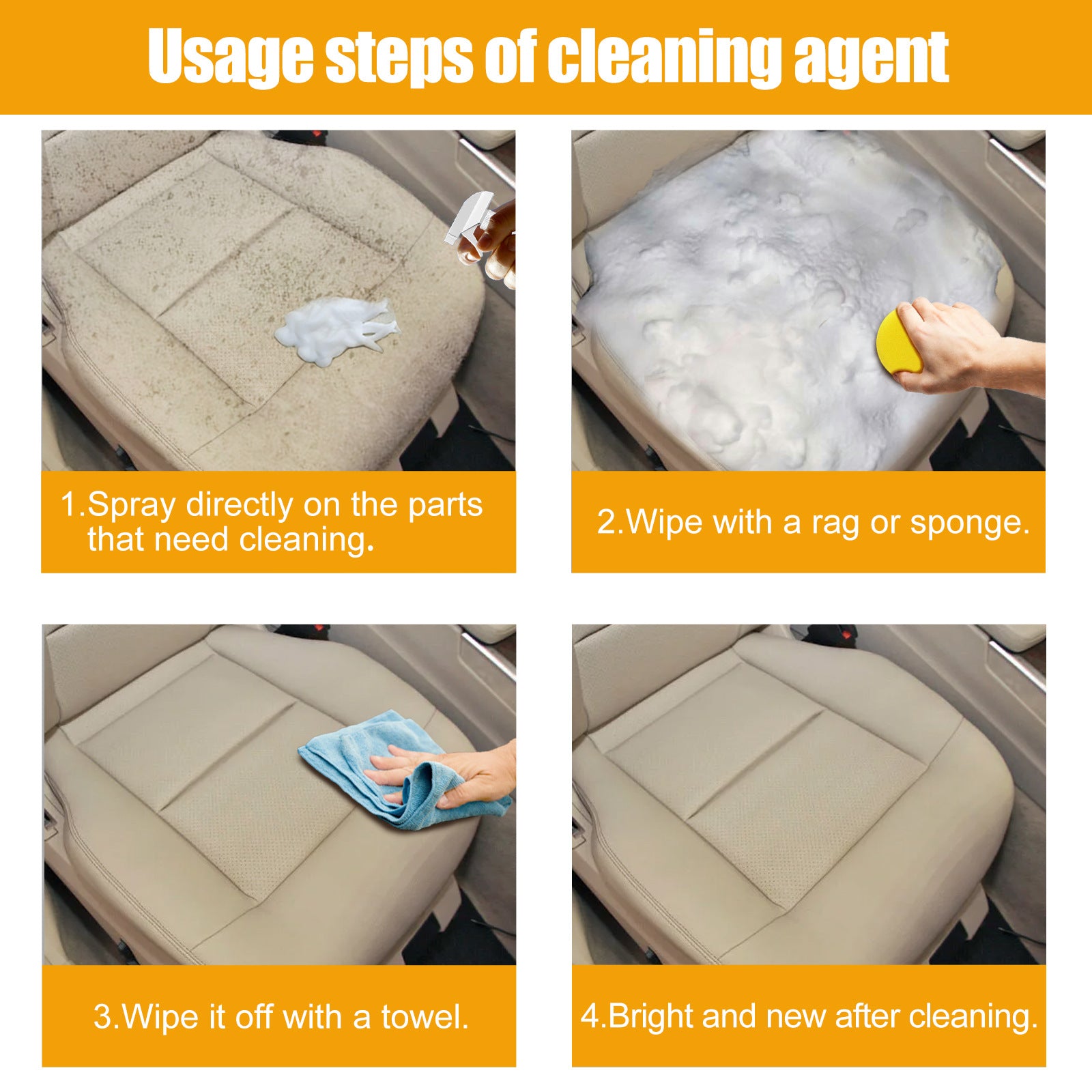 Foam Cleaner Rust Remover for Car Leather Seats