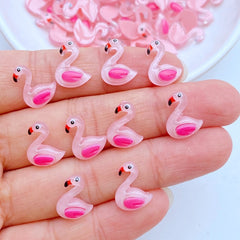 Mini Flamingo Resin Figurine Crafts Ornament Jewelry Making