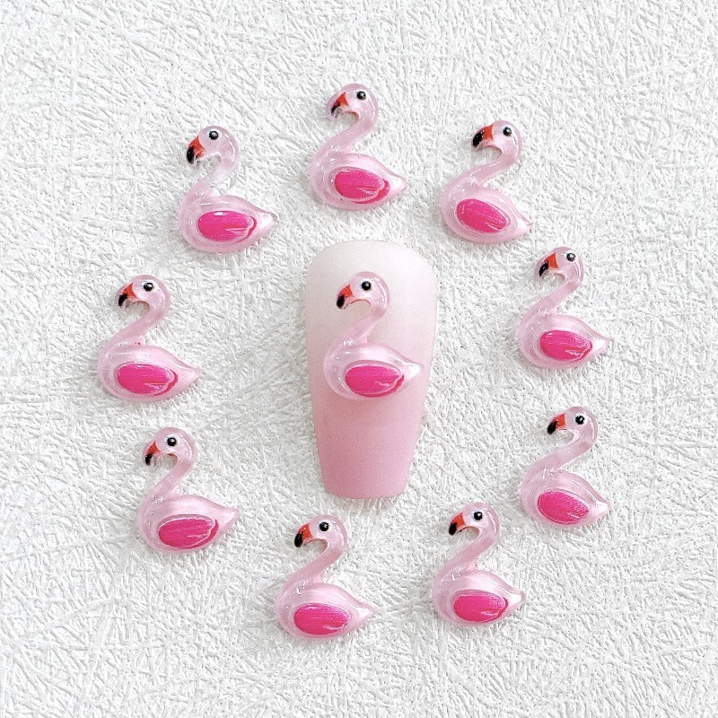 Mini Flamingo Resin Figurine Crafts Ornament Jewelry Making