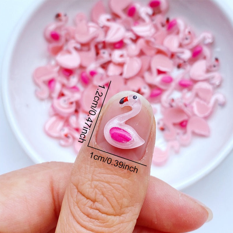 Mini Flamingo Resin Figurine Crafts Ornament Jewelry Making