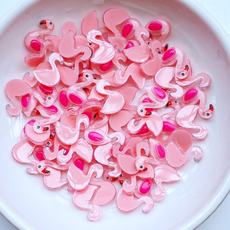 Mini Flamingo Resin Figurine Crafts Ornament Jewelry Making