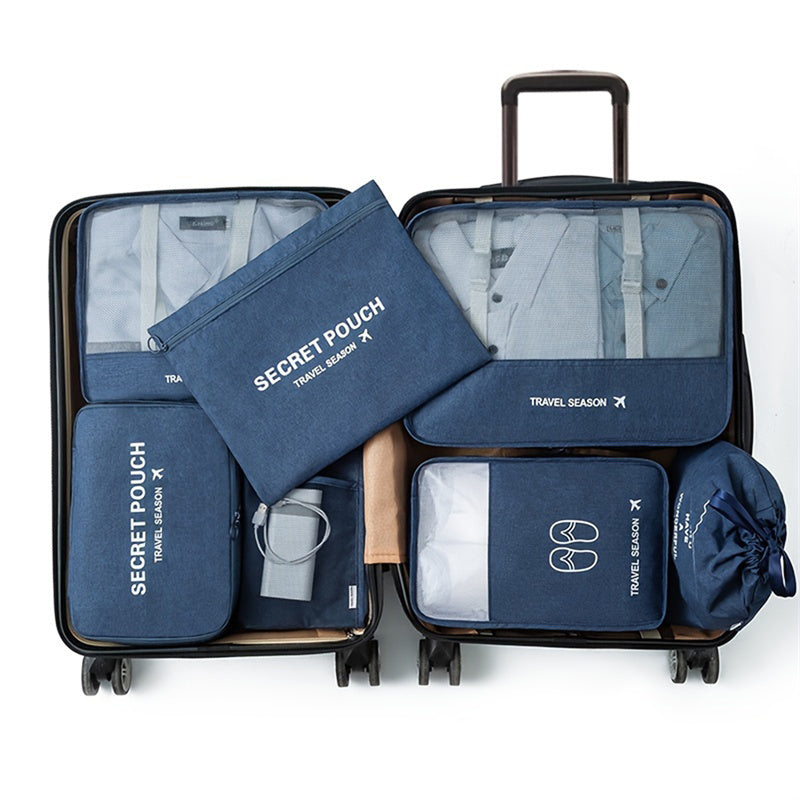 7 Pcs Travel Luggage Packing Cubes Clothes Organizers Set with Toiletry Bag