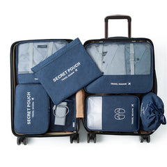 7 Pcs Travel Luggage Packing Cubes Clothes Organizers Set with Toiletry Bag
