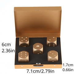 Aluminium Alloy Dice Set for Table Game Poker with Storage Box