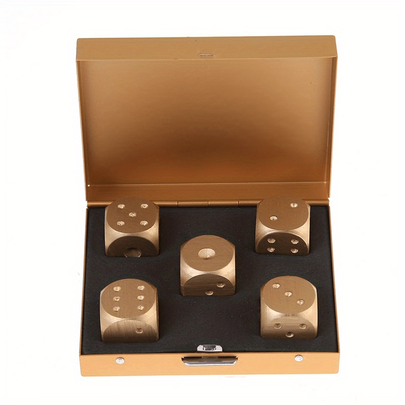 Aluminium Alloy Dice Set for Table Game Poker with Storage Box