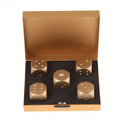 Aluminium Alloy Dice Set for Table Game Poker with Storage Box