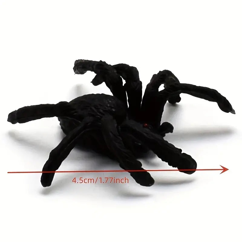 6pcs Scary Spiders Halloween Trick Toys Realistic Plastic Spiders