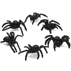 6pcs Scary Spiders Halloween Trick Toys Realistic Plastic Spiders