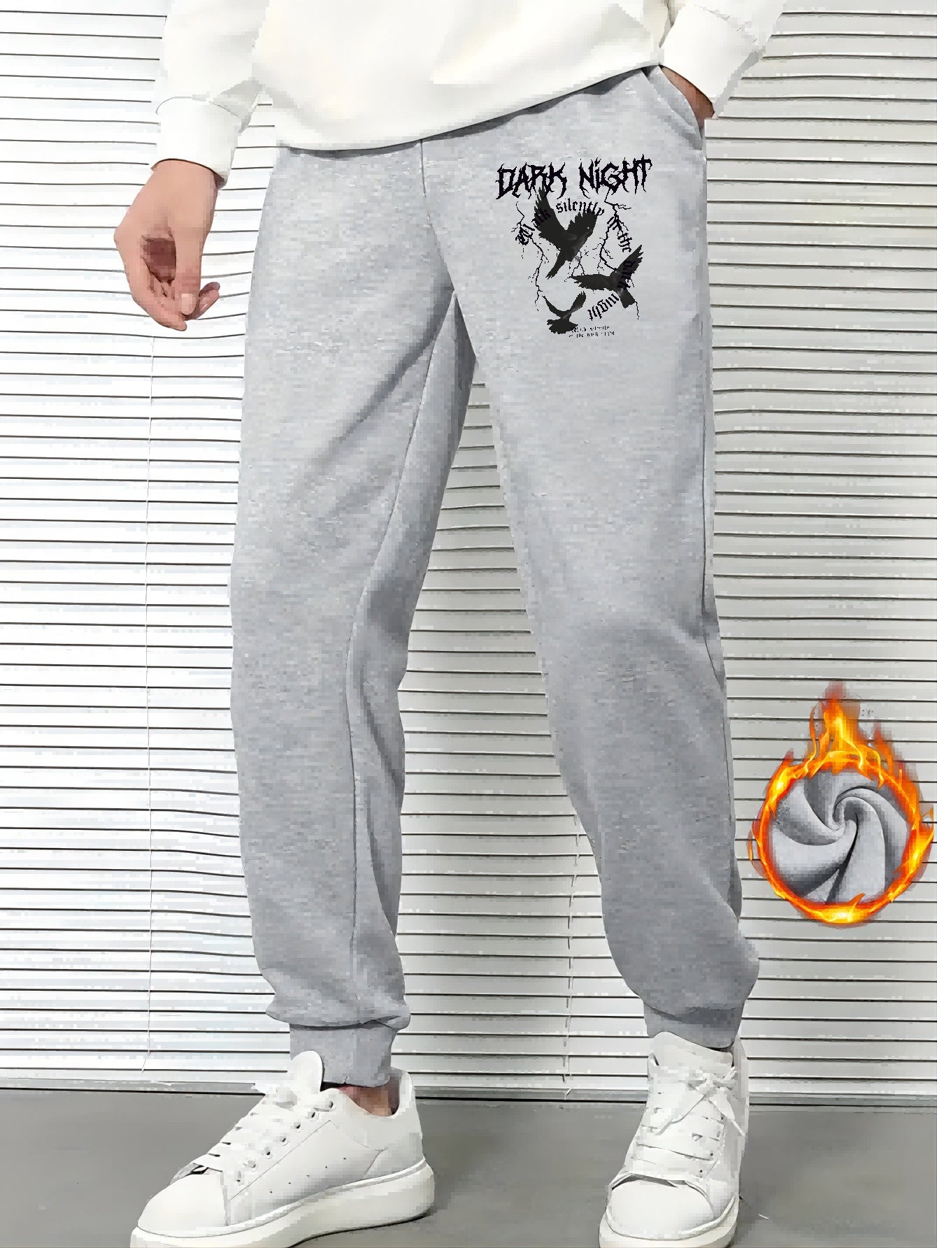 Gothic Dark Night Drawstring Sweatpants Loose Fit Casual Joggers Men
