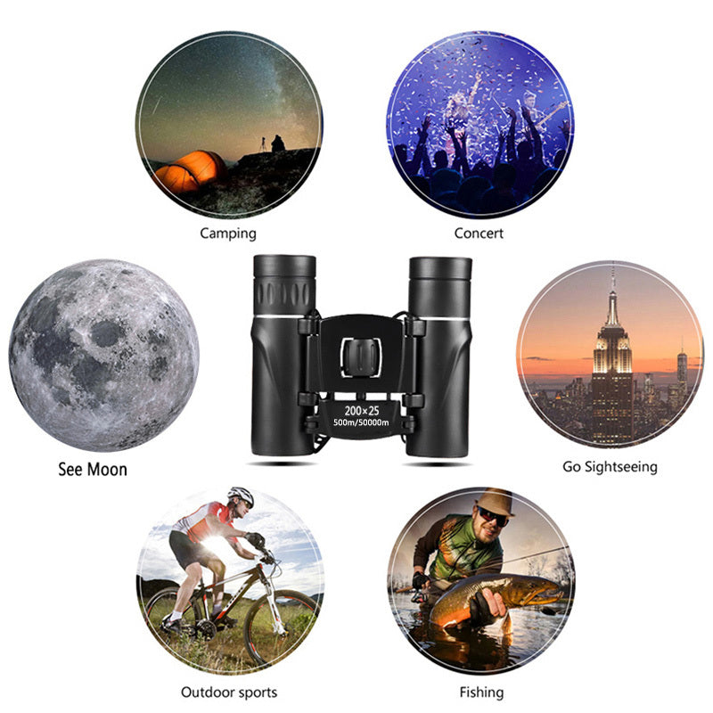 Professional HD Portable Binoculars Low Light Night Vision for Bird Watching