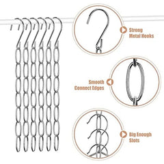 10pcs Metal Chain Clothes Hanger Organizer Foldable Space Saver