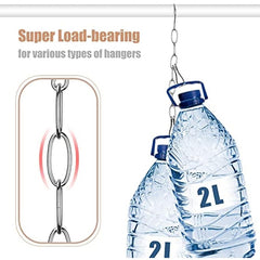 10pcs Metal Chain Clothes Hanger Organizer Foldable Space Saver