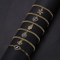Geometric Eyes Double Layer Chain Bracelet