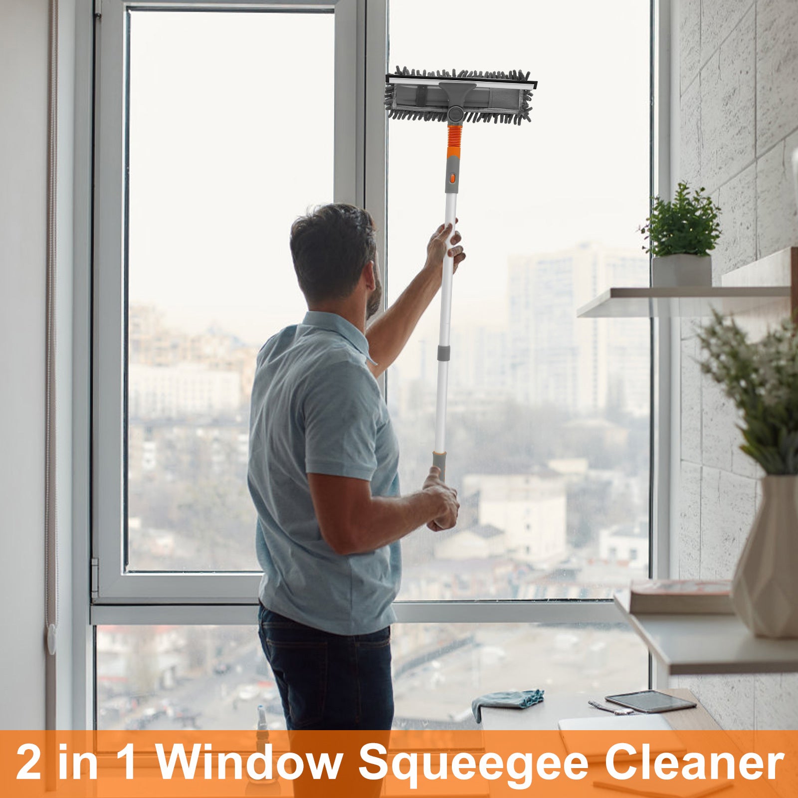 Flex. Window Cleaning Tool w/ Bendable Head
