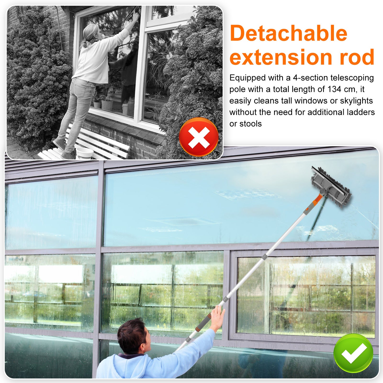 Flex. Window Cleaning Tool w/ Bendable Head