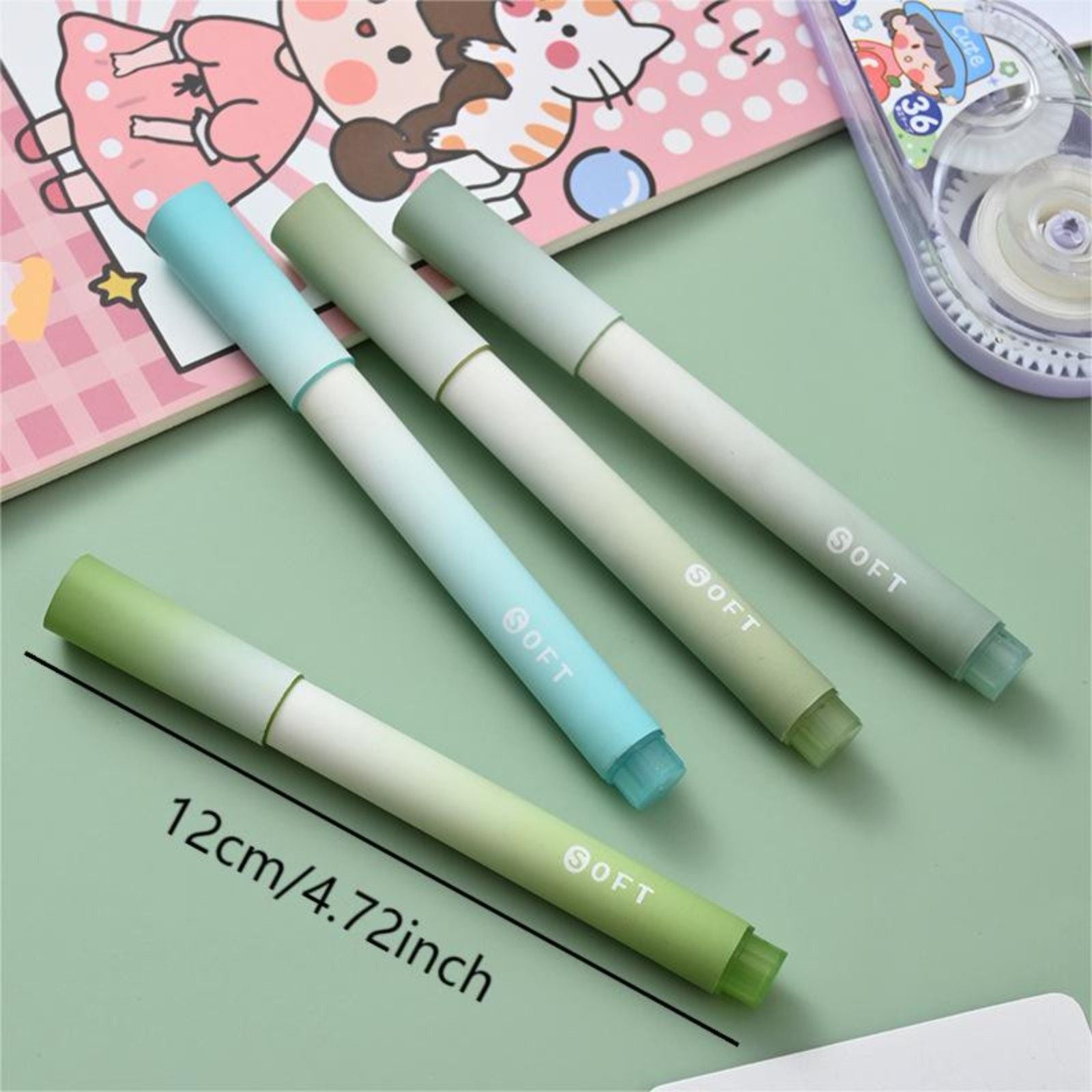 12Pcs Gradient Highlighters Eye Protection Markers Large Capacity
