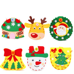 Christmas Gift Bag Kids DIY Craft Kit Candy Bag Holiday Party Props Decoration