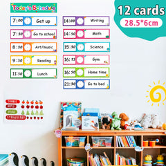 12 Pcs Schedule Cards Erasable Pen Kids Schedule Chart School Supplies