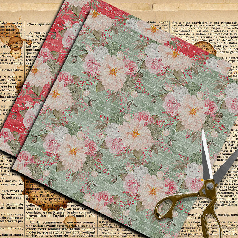 12 Sheets Large Size Material Paper Retro Hand Account Decoration Diy Tools