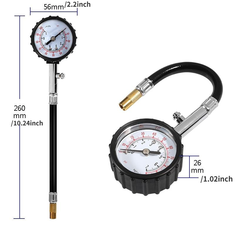 100Psi Long Tube Tire Pressure Gauge Meter