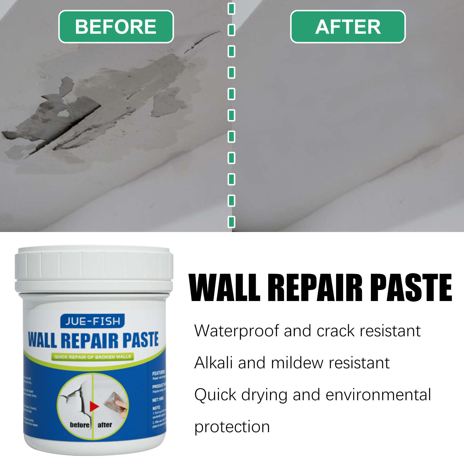 3pcs Wall Repair Paste Moisture Resistant Paint Peeling Crack Repairer