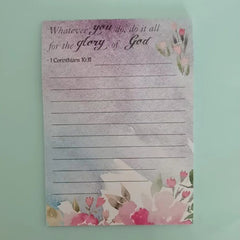 Colorful Flower Memo Notebook Sticky 50 Sheets English Horizontal Sticky