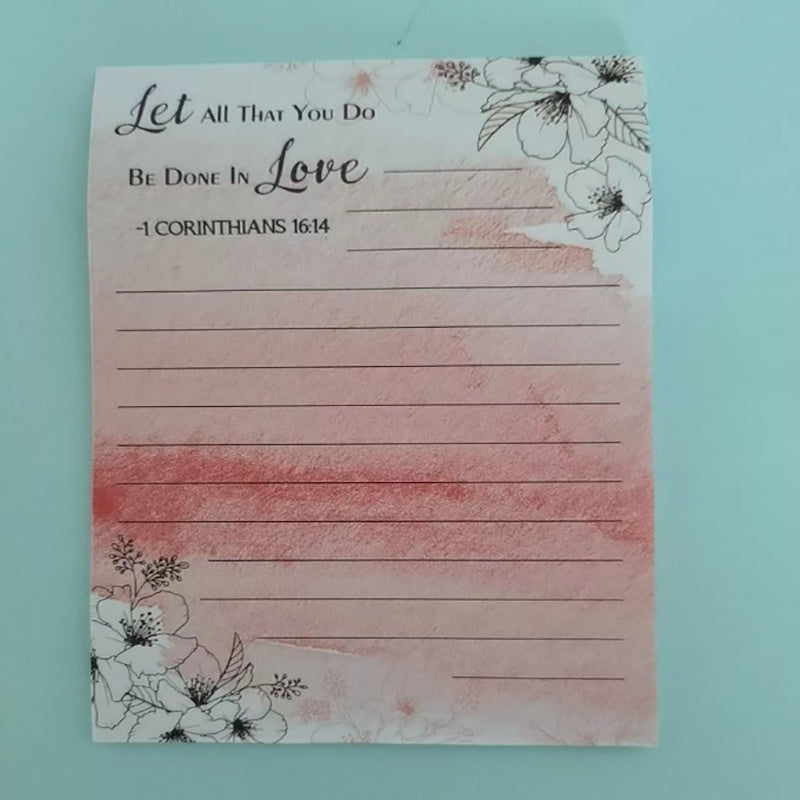 Colorful Flower Memo Notebook Sticky 50 Sheets English Horizontal Sticky