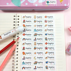 Custom Name Table Stickers Waterproof Personalized Labels For School Stationery
