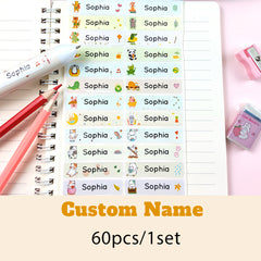 Custom Name Tag Stickers Waterproof Personalized Labels for Kids