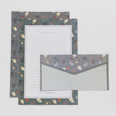 9pcs Stationery Set: 6 Letter Writing Sheets & 3 Matching Envelopes