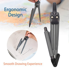 8pcs Compass Ruler Set Protractor Eraser Mechanical Pencil 0 7mm Lead Refills