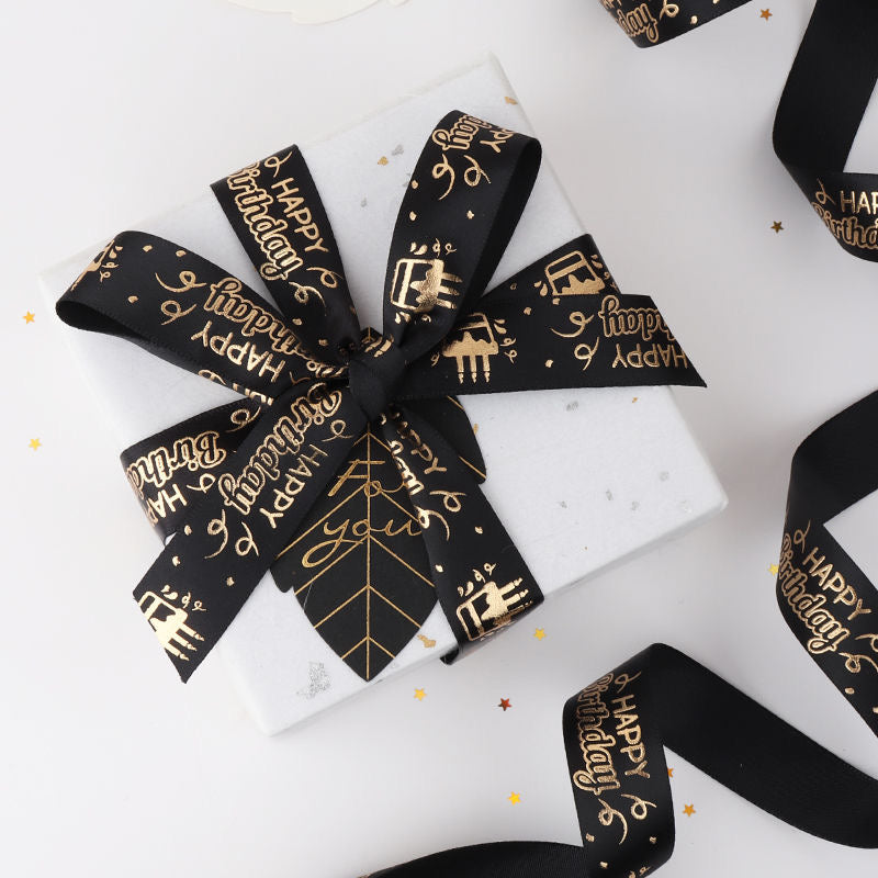 5 Meter Happy Birthday Polyester Ribbon for Gift Packaging