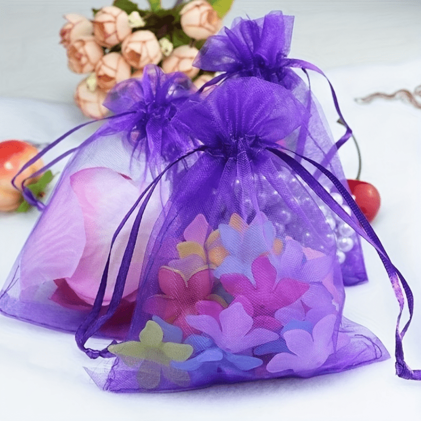 Organza Drawstring Storage Bag for Jewelry Wedding Birthday Party