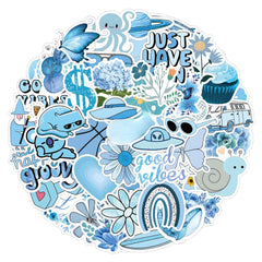 60pcs Doodle Aesthetics Waterproof Stickers Pack For Adults