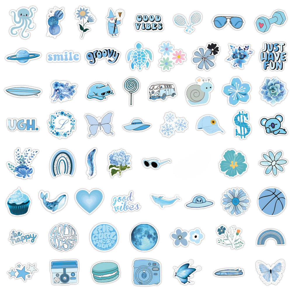 60pcs Doodle Aesthetics Waterproof Stickers Pack For Adults