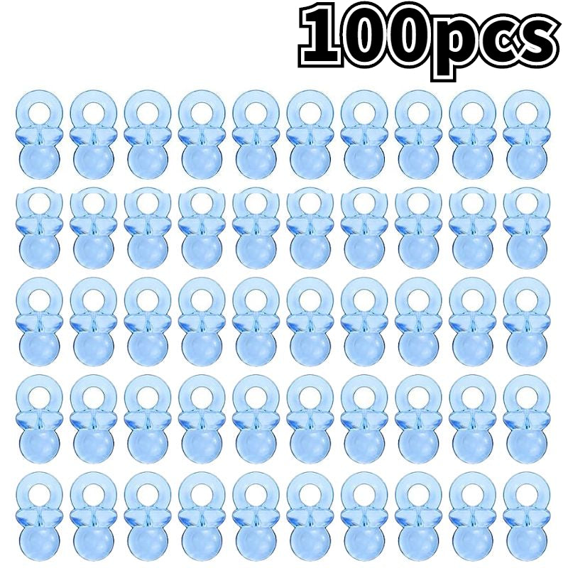 100 Mini Acrylic Pacifiers Baby Shower Game Party Favors Cake Decoration