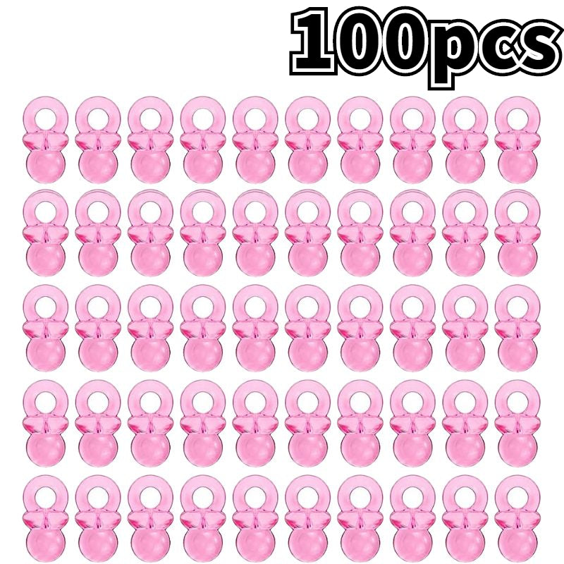 100 Mini Acrylic Pacifiers Baby Shower Game Party Favors Cake Decoration