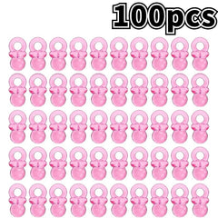 100 Mini Acrylic Pacifiers Baby Shower Game Party Favors Cake Decoration