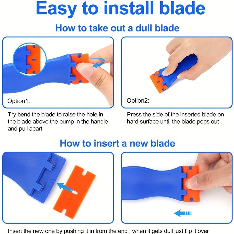 11pcs Plastic Razor Blade Scrapers with 10PCS Blades